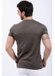 Kabartma Yazı Haki T-Shirt