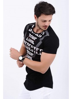 Danger Zone Yazılı Siyah T-Shirt