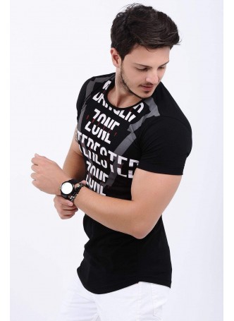 Danger Zone Yazılı Siyah T-Shirt