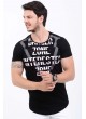 Danger Zone Yazılı Siyah T-Shirt
