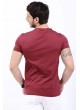 Kabartma Yazı Bordo T-Shirt