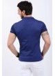 Siyah Desenl Polo Yaka Lacivert T-Shirt