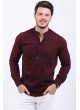 Kabartma Desen Hakim Yaka Bordo Gömlek