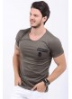 Cep Armalı Haki T-Shirt