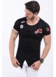 Armalı Etek Kesik Siyah T-Shirt