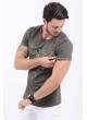 Kamuflaj Baskı Haki T-Shirt