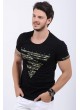 Kamuflaj Baskı Siyah T-Shirt