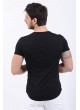 Freedom Baskı Kesikli Siyah T-Shirt