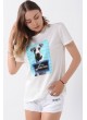 Dog Baskılı Beyaz T-Shirt