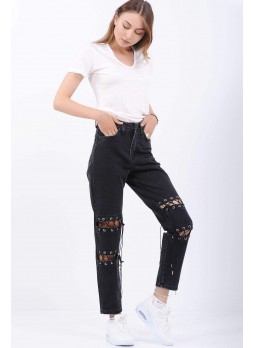 Bağacıklı Siyah Denim