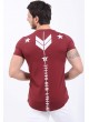 Cep Püskürtme Baskılı Bordo T-Shirt