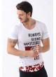 Baskılı Etek Detay Beyaz T-Shirt