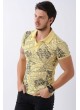 Siyah Desenli Polo Yaka Sarı T-Shirt