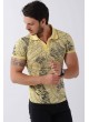 Siyah Desenli Polo Yaka Sarı T-Shirt