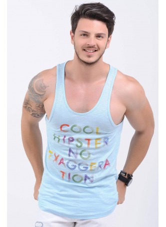 Cool Baskılı Açık Mavi Atlet