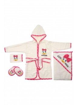 Kız Bebek 4 lü Bornoz Seti 051-45495-022