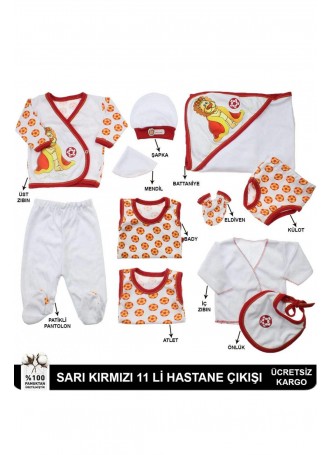 Erkek Bebek Sarı Kırmızı 11li Hastane Çıkışı 051-44467-002