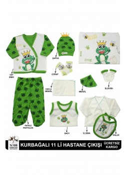 Erkek Bebek Kurbağalı 11li Hastane Çıkışı 051-45390-017