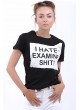 I Hate Baskılı Siyah T-Shirt