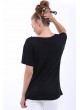 V Yaka Salaş Siyah T-Shirt