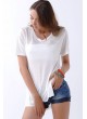 O Yaka Kesikli Beyaz T-Shirt