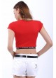 Plus Nakışlı Crop Kırmızı Büstiyer