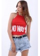 No Way Baskılı Kırmızı Büstiyer