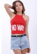 No Way Baskılı Kırmızı Büstiyer