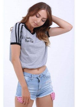 Nineties Baskılı Gri T-Shirt