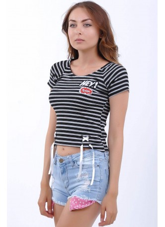 Hey Armalı Siyah Beyaz T-Shirt