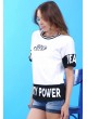 Beauty Power Şeritli Beyaz T-Shirt