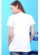 Yaka Baskılı Beyaz T-Shirt