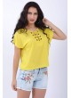 Bağcık Yaka Sarı T-Shirt