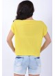 Bağcık Yaka Sarı T-Shirt