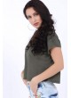 Bağcık Yaka Haki T-Shirt