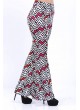 Zigzag Desenli İspanyol Paça Kırmızı Pantolon