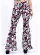 Zigzag Desenli İspanyol Paça Kırmızı Pantolon