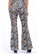 Zigzag Desenli İspanyol Paça Sarı Pantolon