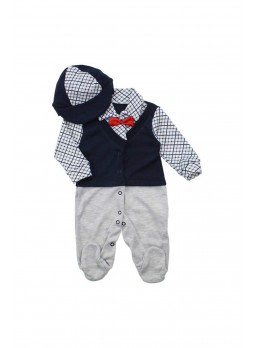 Erkek Bebek Yelekli Papyonlu Tulum 052-298-012