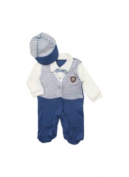 Erkek Bebek Yelekli Papyonlu Tulum 052-293-013