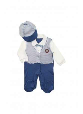 Erkek Bebek Yelekli Papyonlu Tulum 052-293-013