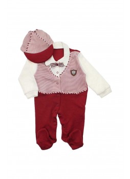 Erkek Bebek Yelekli Papyonlu Tulum 052-293-007