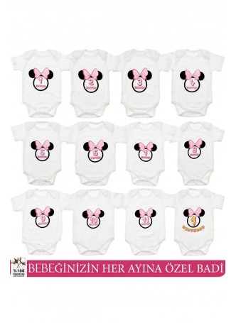 Kız Bebek 1-12 Aylık 12 li Bady Set 037-1065156-021