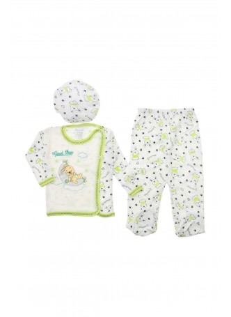 Erkek Bebek Şapkalı Zıbın Takım 035-68607-017