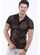 Turuncu Desen Polo Yaka Siyah T-Shirt