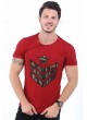 Kamuflaj Baskı Desen Kırmızı T-Shirt