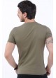 Kesikli Kamuflaj Detay Haki T-Shirt