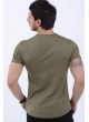 Lacivert Baskı Kol Fermuar Haki T-Shirt