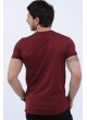 Gümüş Baskılı Bordo T-Shirt