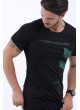 Yeşil Baskılı Siyah T-Shirt